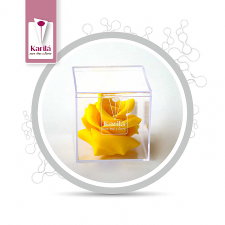 Cadouri Gourmet - Trandafir de ciocolata alba Cristal, hand-made, 60g, Karilla Flowers