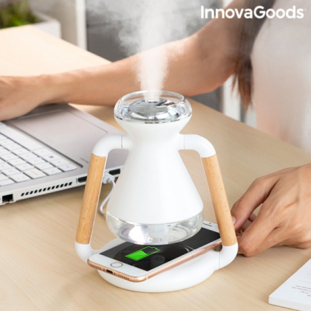 Umidificator cu difuzor de aroma si incarcator wireless INNOVAGOODS