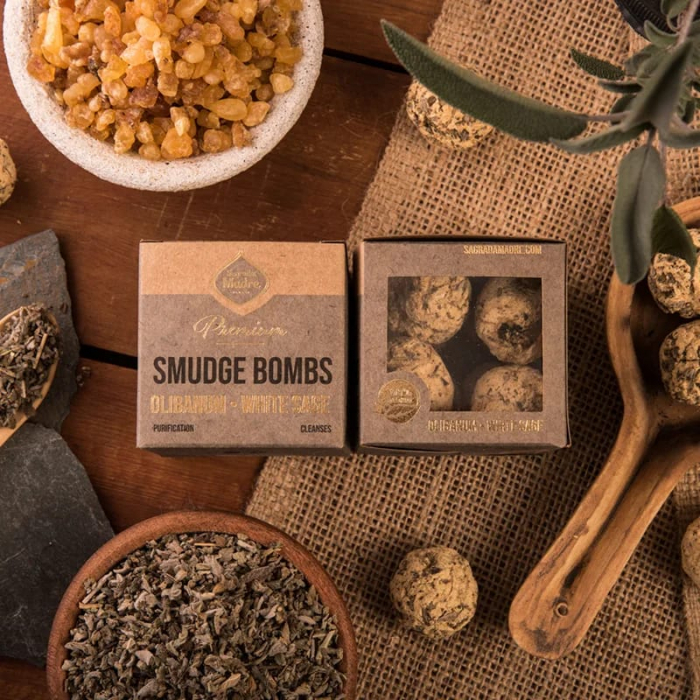 Bile de fumigație Sagrada Madre Premium - Olibanum & White Sage [3]