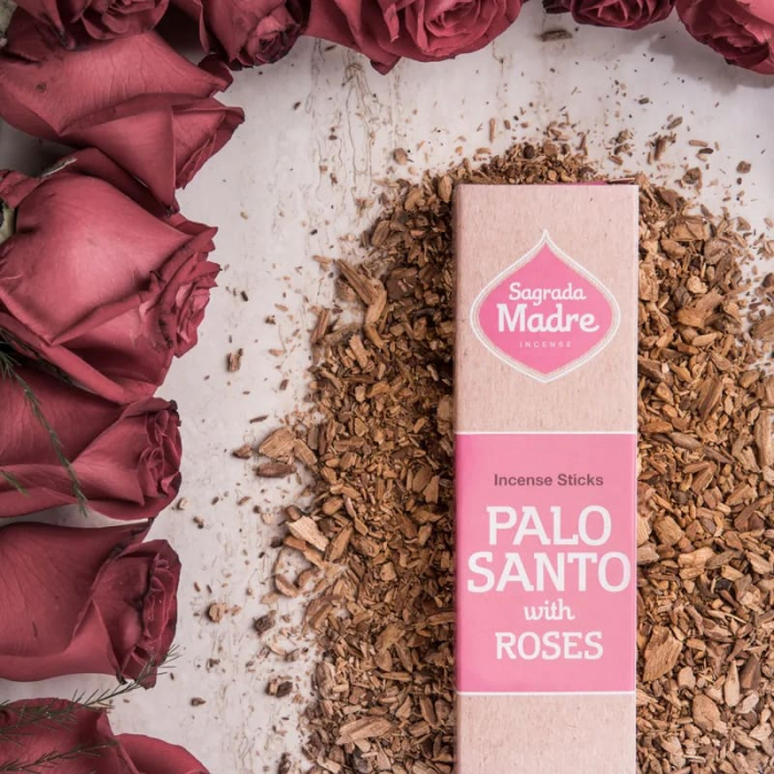 Bețișoare Sagrada Madre - Palo Santo & Rose [2]