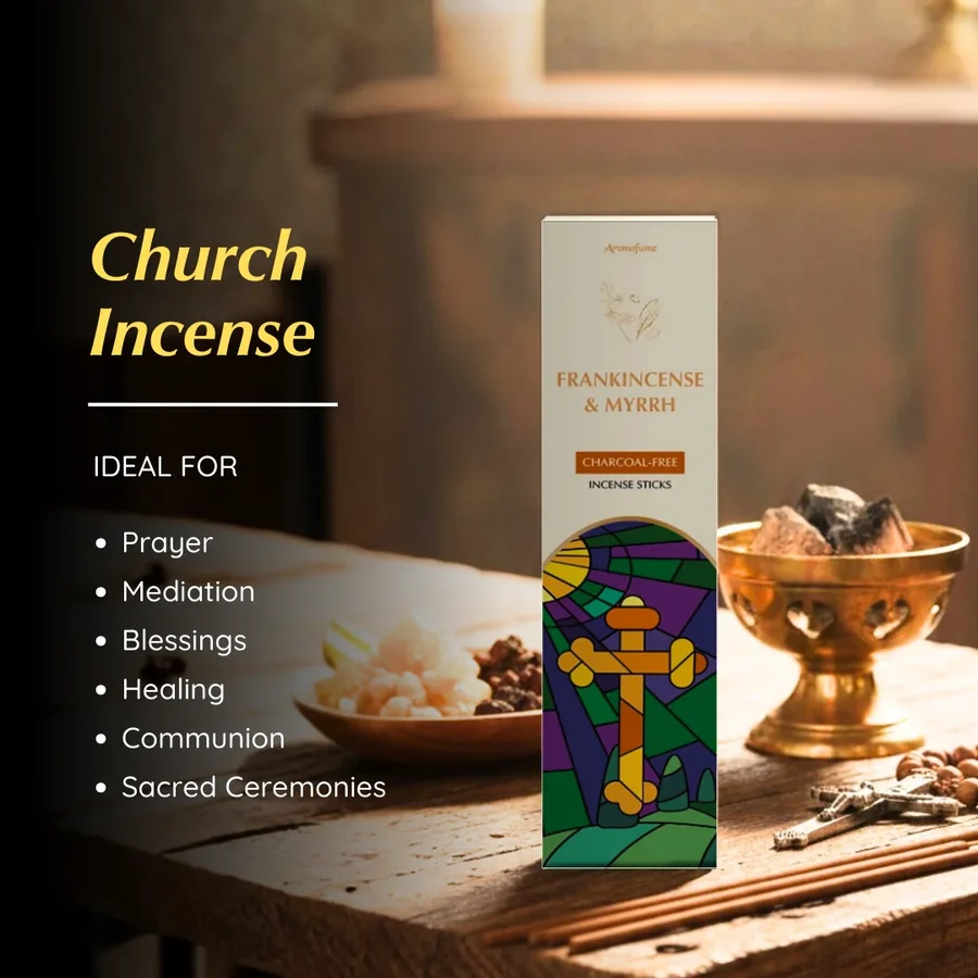 Bețișoare parfumate premium Tămâie și Smirnă, fără cărbune, Aromafume [2]