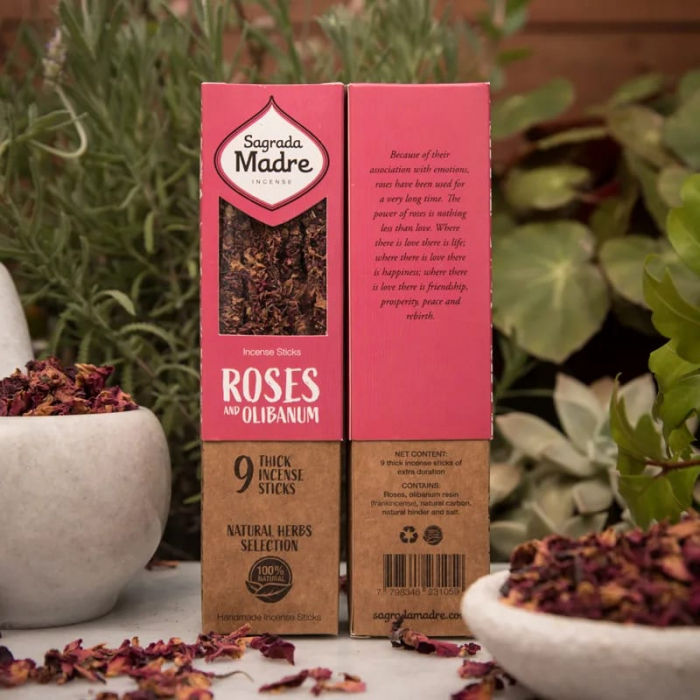 Bețișoare Sagrada Madre Herbal - Trandafiri & tămâie [2]