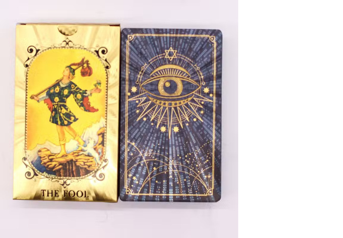Carduri Tarot cu folie albastră și aurie cu ghid [4]