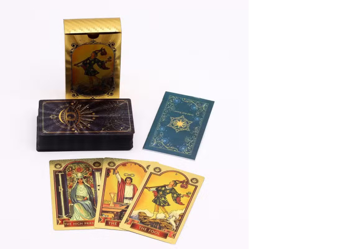 Carduri Tarot cu folie albastră și aurie cu ghid [3]