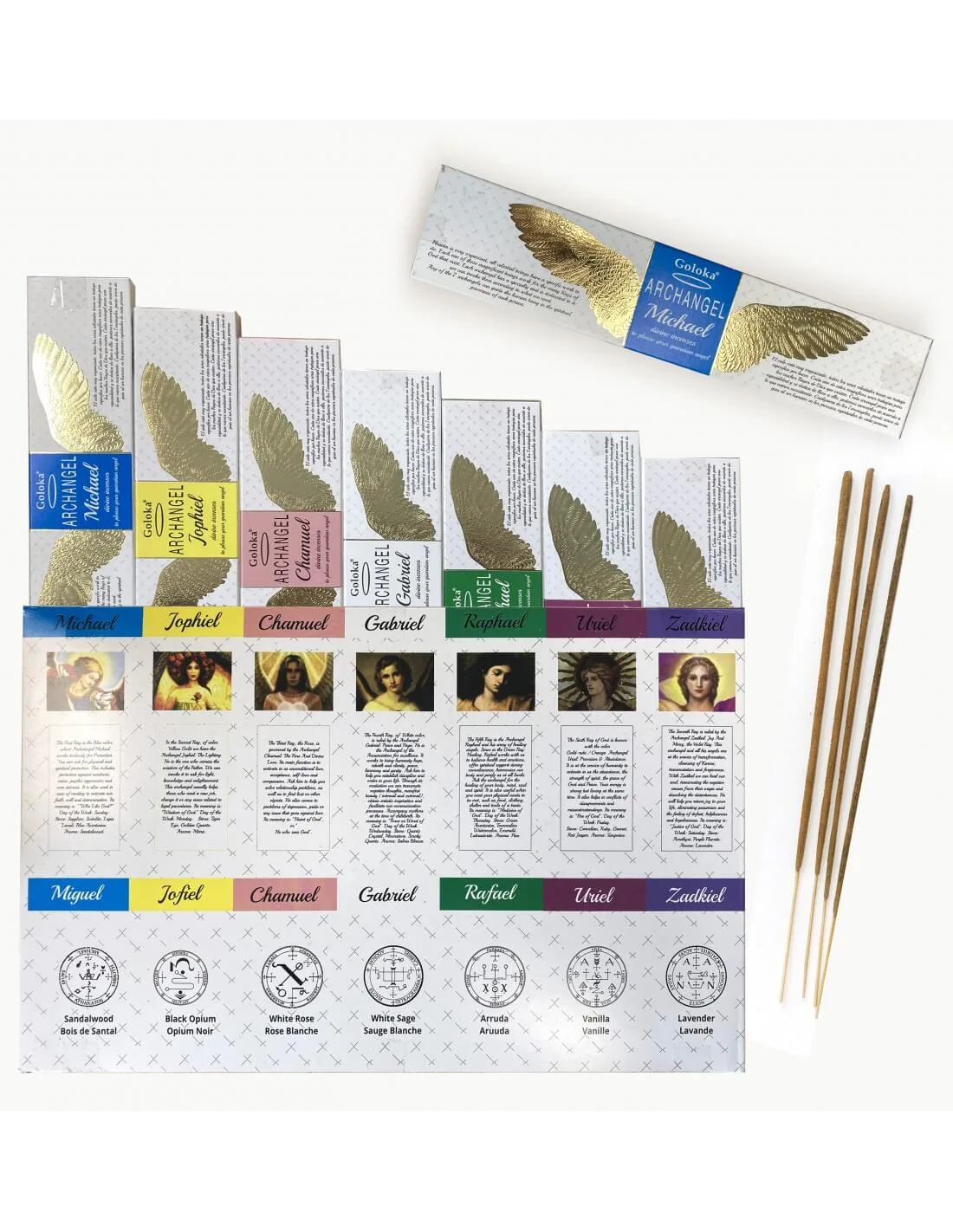 Set 7 cutii bețișoare parfumate 7 Arhangheli Goloka, 7x15g [1]
