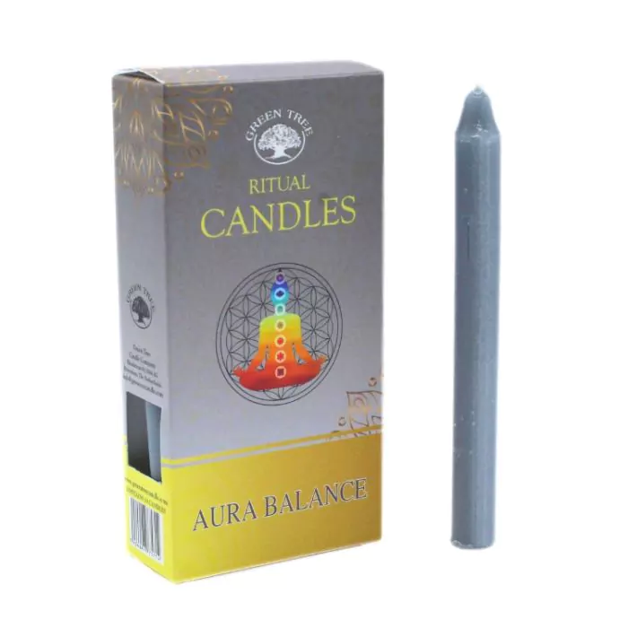 Set lumânări gri Ritual - Echilibrarea aurei (10 buc.) [1]