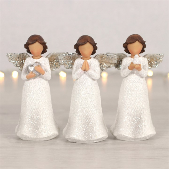 Set statuete îngeri copii - Pace, Rugăciune, Iubire (Peace, Pray, Love) [2]