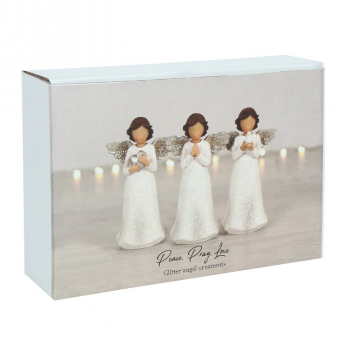Set statuete îngeri copii - Pace, Rugăciune, Iubire (Peace, Pray, Love) [3]