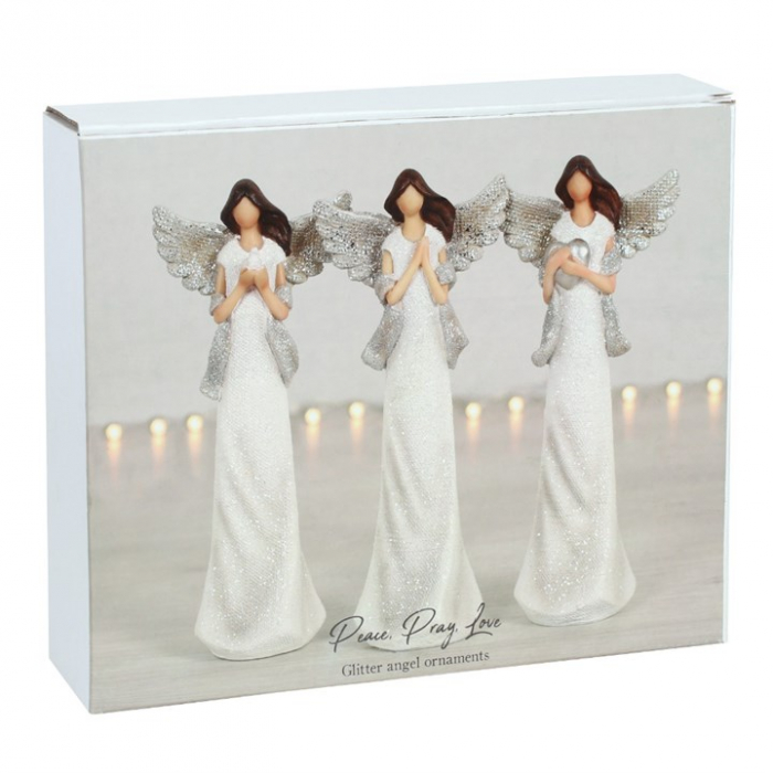 Set statuete îngeri - Pace, Rugăciune, Iubire (Peace, Pray, Love) [3]