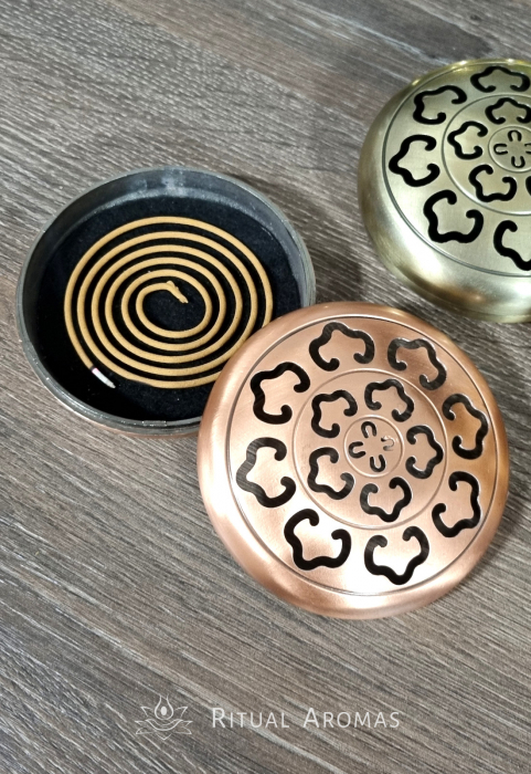 Suport ardere tămâie,spirale, rotund, Cupru [4]