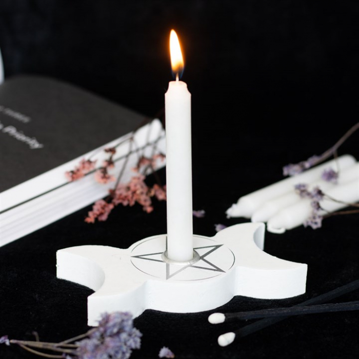Suport pentru lumânări Triple Moon Spell, alb [1]