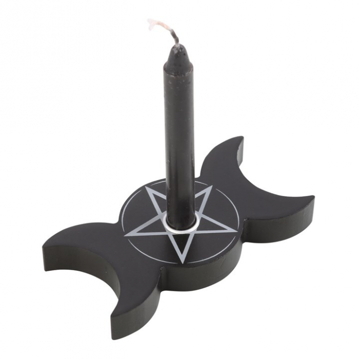 Suport pentru lumânări Triple Moon Spell, negru [2]