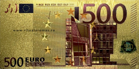 Carduri / Cărți - Bancnotă aurie din polimer - 500 EUR