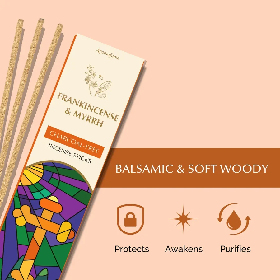 Bețișoare parfumate premium Tămâie și Smirnă, fără cărbune, Aromafume [4]