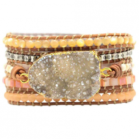 Cristaloterapie - Brățară Cristal Aromas - Druzy - Cat eye - Liniște interioară