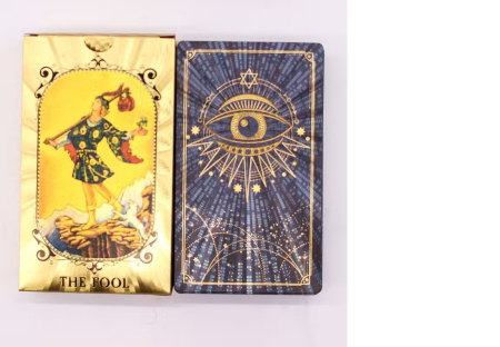 Carduri Tarot cu folie albastră și aurie cu ghid [3]
