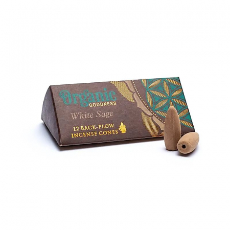 Produse fumigație - Conuri parfumate naturale, backflow, Salvie albă - Organic Goodness