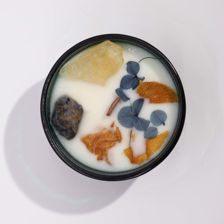 Lumânare Hop Hare cu flori și cristale - Soare [1]