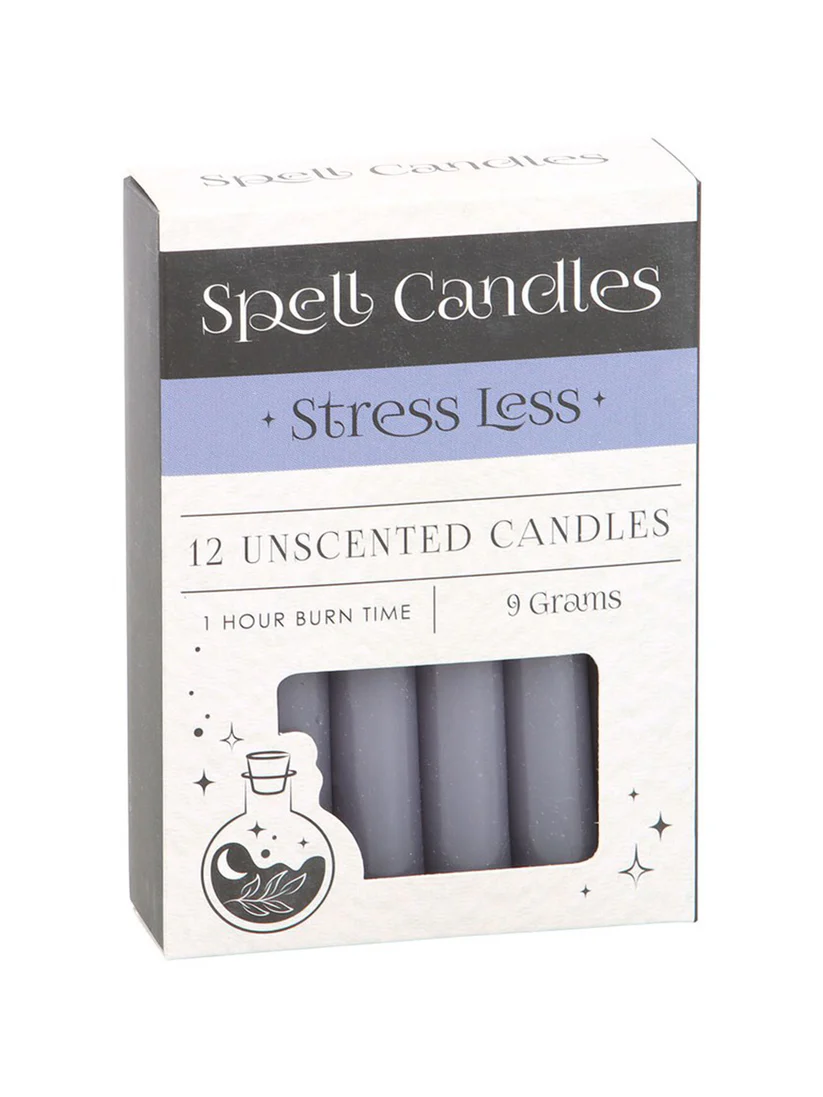 Lumânări manifestare / ritualuri - Set 12 lumânări bleu -  Stress less / Fără stres