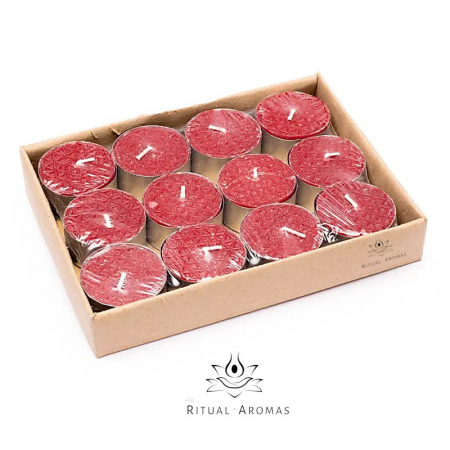 Lumânări parfumate - Set 12 lumânări tip pastilă, parfumate - Trandafiri