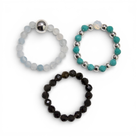 Set de 3 inele cu pietre prețioase – Ocean fără sfârșit [1]