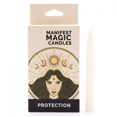 Lumânări manifestare / ritualuri - Set lumânări magice albe pentru manifestare - Protecție (12 buc.)