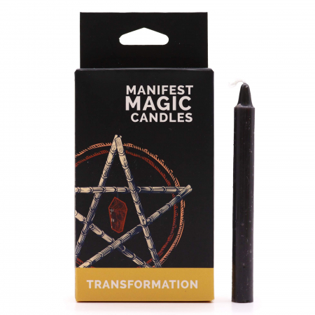Lumânări manifestare / ritualuri - Set lumânări magice negre pentru manifestare - Transformare (12 buc.)