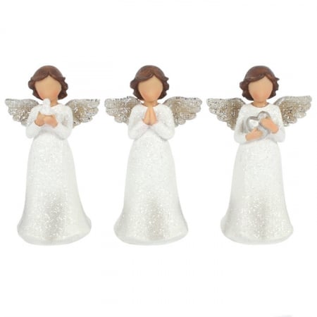 Accesorii Aromaterapie - Set statuete îngeri copii - Pace, Rugăciune, Iubire (Peace, Pray, Love)