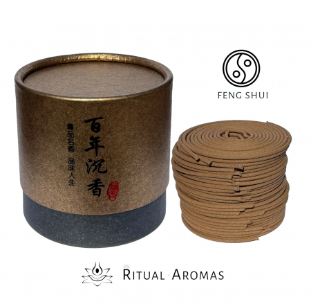 Spirale Feng Shui - Spirale pentru fumigații - Lemn de Agar Centenar (100 de ani vechime)