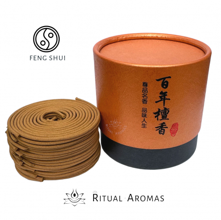 Spirale Feng Shui - Spirale pentru fumigații - Lemn de Santal Centenar (100 de ani vechime)