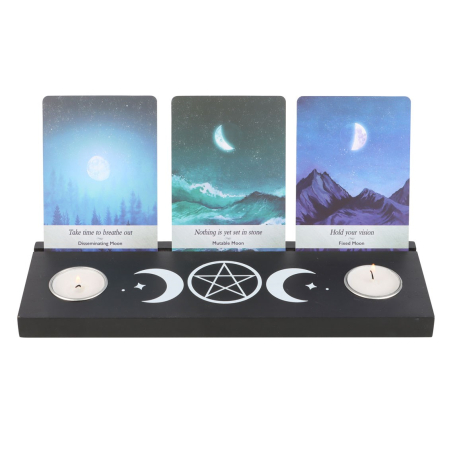 Carduri / Cărți - Stand pentru carduri tarot și lumănări - Triple Moon
