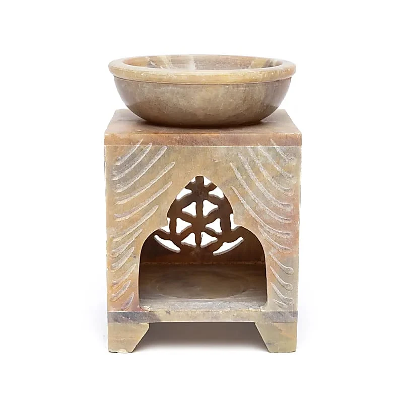 Suport ardere 2 în 1 - rășini/uleiuri, Flower of life, bej [2]