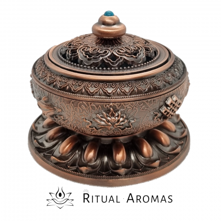 Accesorii Fumigație - Suport ardere tămâie, Bakhoor, ierburi parfumate - motive tibetane