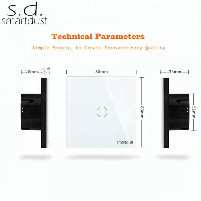 Intrerupator electronic touch SD , Negru,  10 A [2]