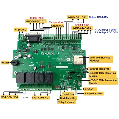 PLC Controller KC868-A4 cu ESP32 ,iesire cu relee si wifi [2]