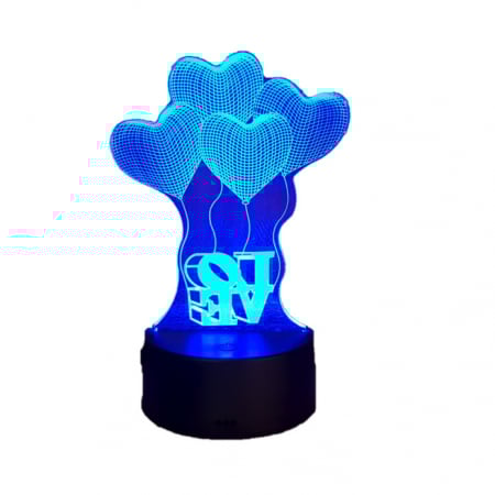 Display - Lampa cu LED tip 3D inimioare