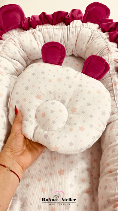 Babynest roz fuchsia catifea [2]