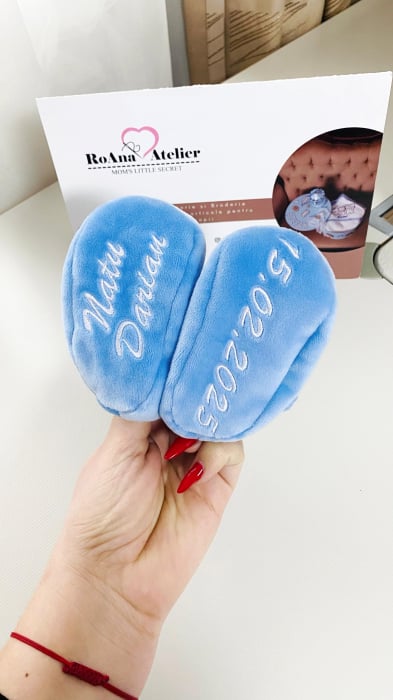 Costum Botez din catifea cu Aripi Ingeras personalizat [8]