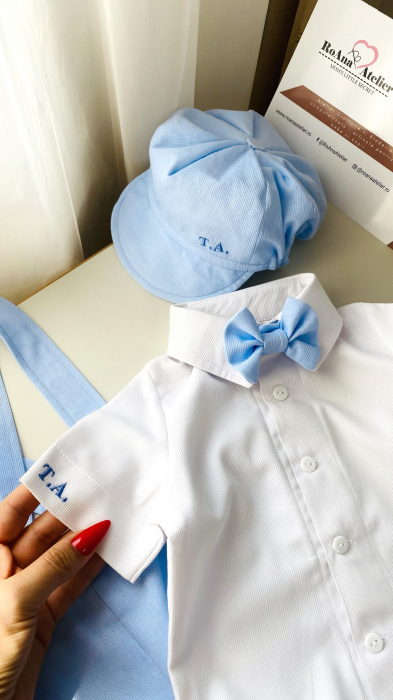 Costumas Alex personalizat din bumbac bleu [2]