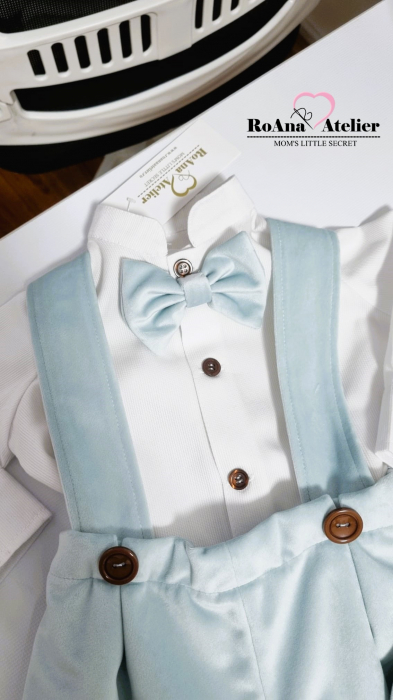 Costumas Botez Alexander din catifea bleu [7]
