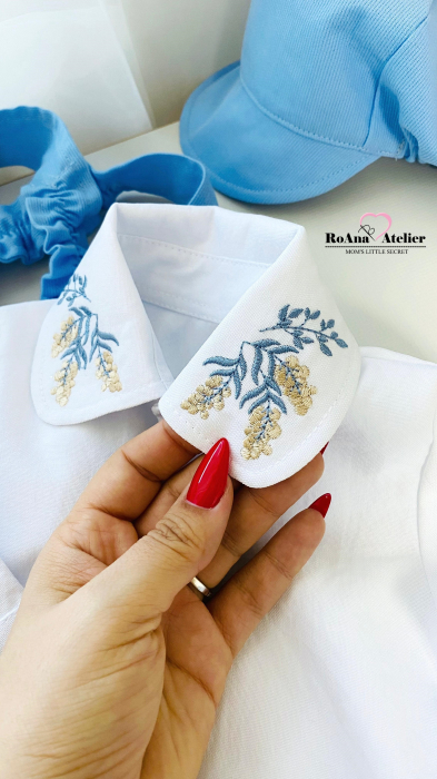 Costumas Botez brodat frunze de maslin [3]