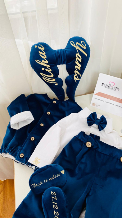 Costumas Botez Elias bleumarin cu aripi [3]