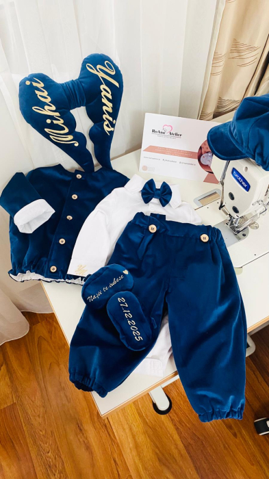 Costumas Botez Elias bleumarin cu aripi [1]