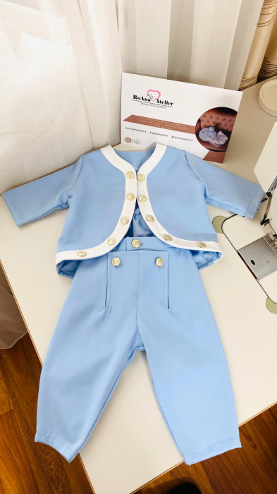 Costumas Botez Sotiris stofita bleu [2]