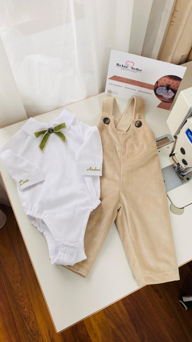 Costumas Botez Theodor catifea bej [7]