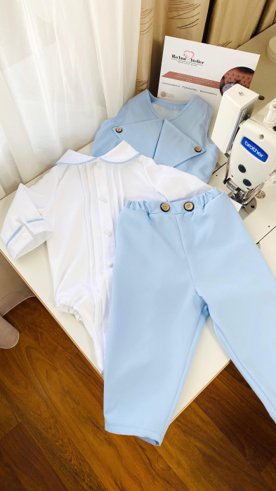 Costumas Botez Victor cu vesta bleu [2]