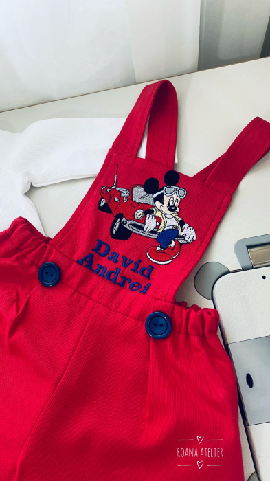 Costumas cu salopeta rosie Mickey [3]