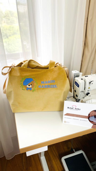 Geanta trusou botez bej camel ursulet [2]