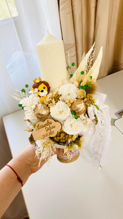 Lumanare Botez alb lapte Leut [2]