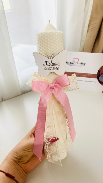 Lumanare Botez Alba Simpla Fluture [2]